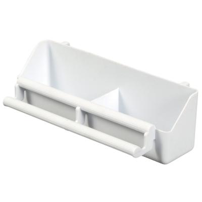 Trough Double Bird Cage Cup w/Bird Perch